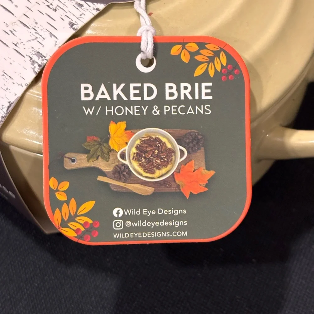The Wild Eye Designs Brie Cheese Baker ceramic acorn handle